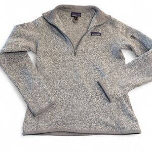 Patagonia Light Gray Marled Quarter-Zip Fleece Pullover